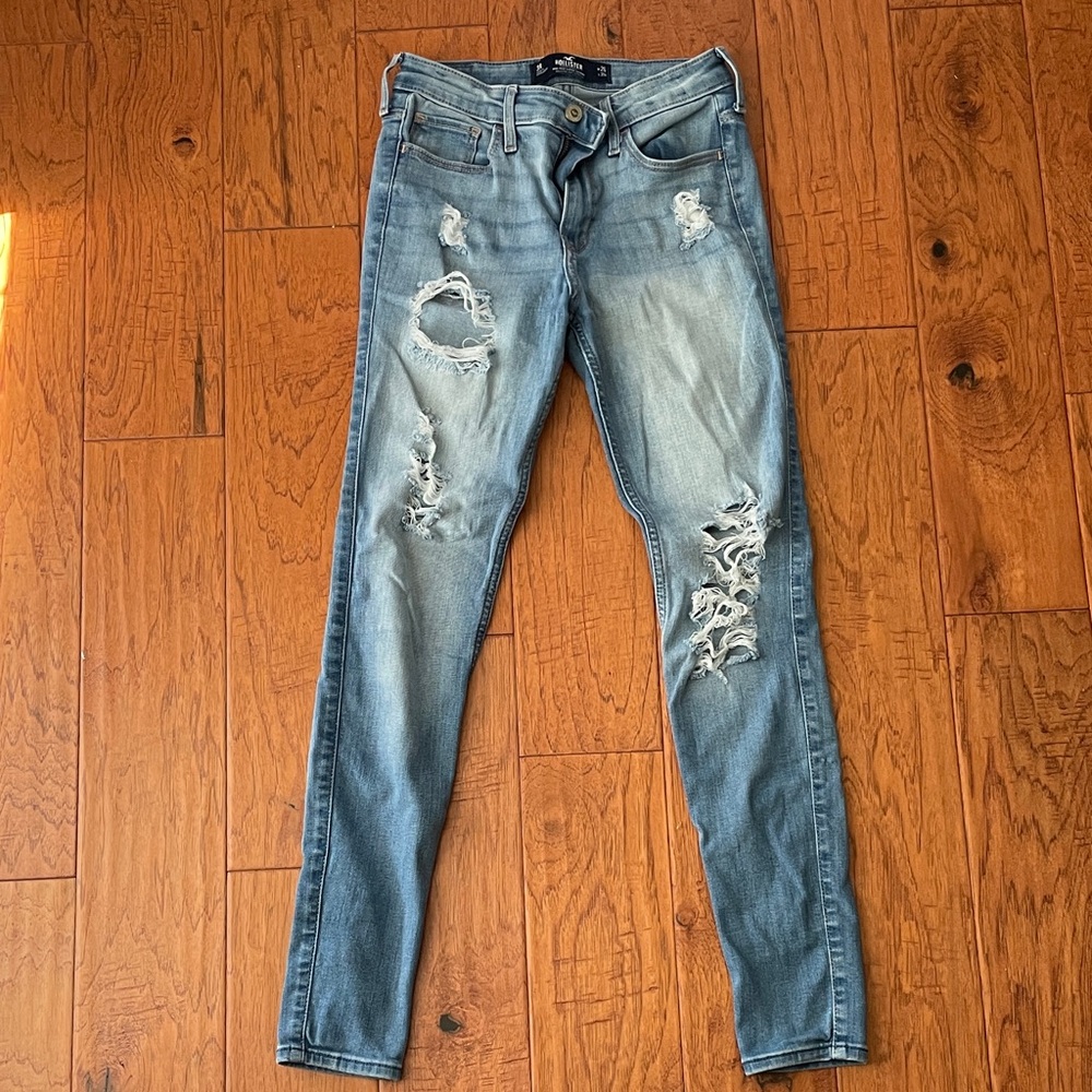 Hollister Light Blue Distressed Skinny Jeans